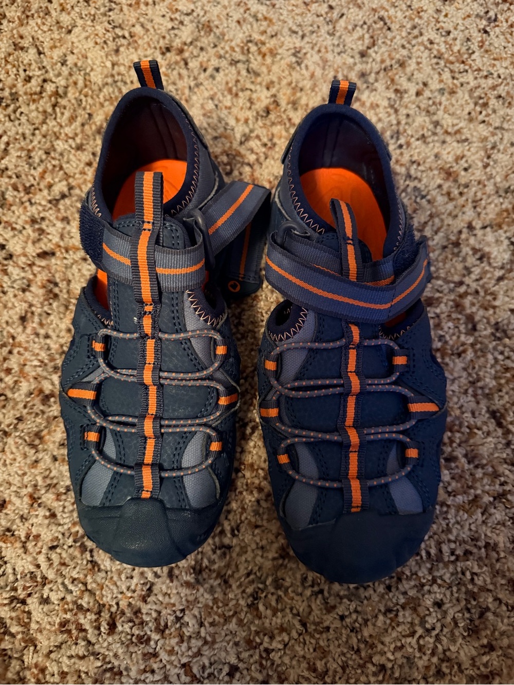 Merrell Kids Navy and Orange Closed-Toe Water Sandals
